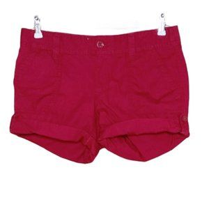 RED CUFFED SHORTS